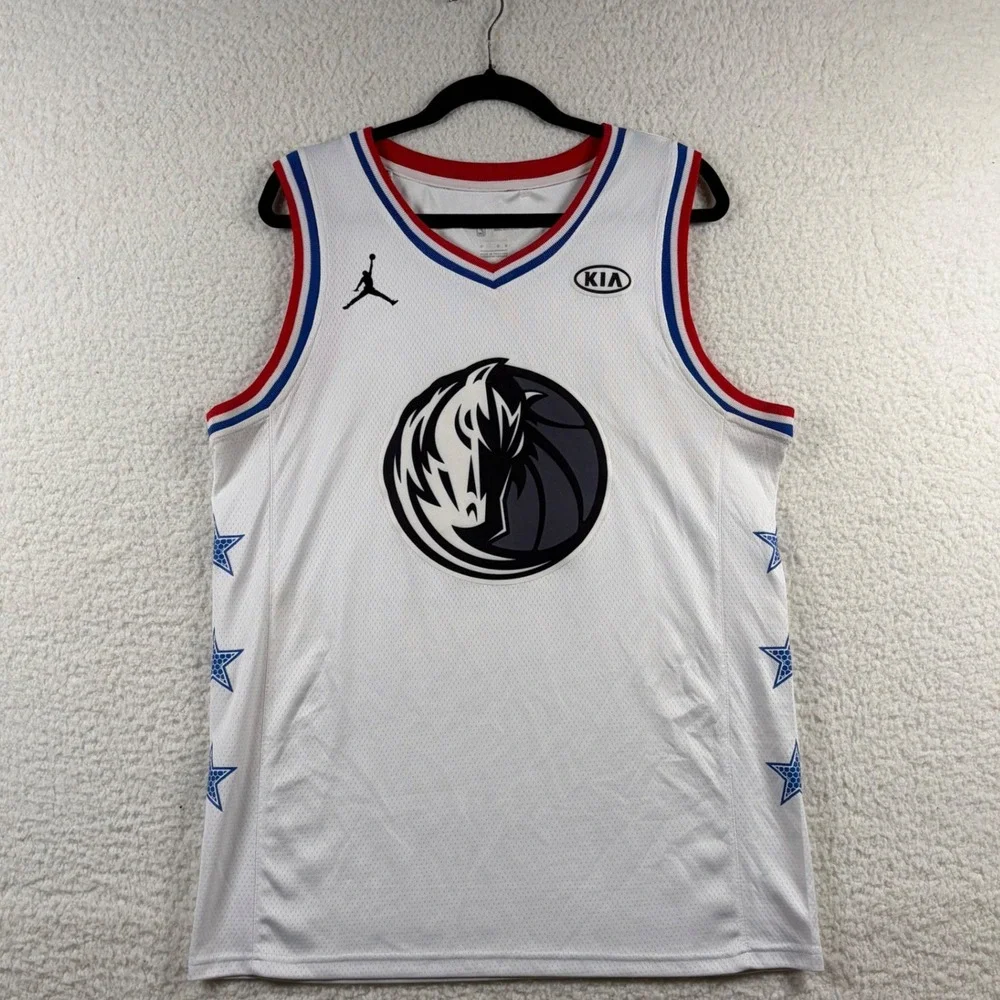 Nike Dirk Nowitzki Dallas Mavericks NBA All-Star Jersey White 41 Mens L Texas